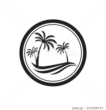 Tropical island illustration design template Tropical island illustration design template 101908433