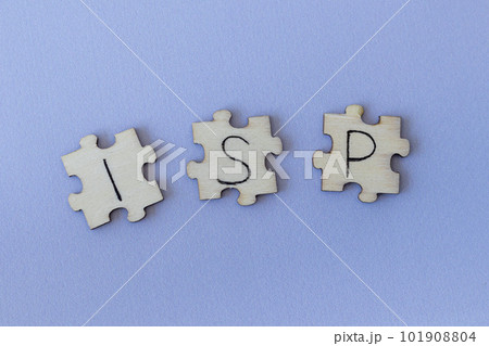 The acronym ISP, which stands for Internet Service Provider. The letters written on the puzzles. The acronym ISP, which stands for Internet Service Provider. The letters written on the puzzles. 101908804