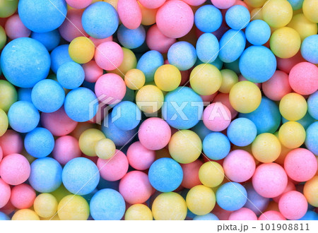 various colors Round foam beads, The Foam beads of various colors brightly colored abstract background. various colors Round foam beads, The Foam beads of various colors brightly colored abstract background. 101908811