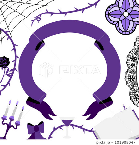 Frame in gothic style. Illustration for holiday and party. Halloween or masquerade. Frame in gothic style. Illustration for holiday and party. Halloween or masquerade. 101909047