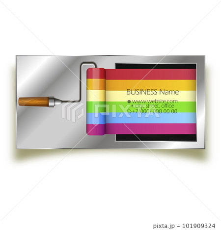 Business card concept for painting with a roller Business card concept for painting with a roller 101909324
