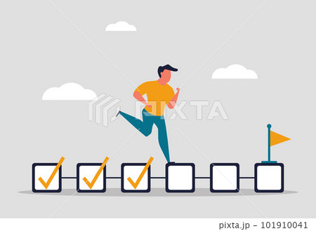 Tracking and completing business tasks. Project...のイラスト素材 [101910041 ...