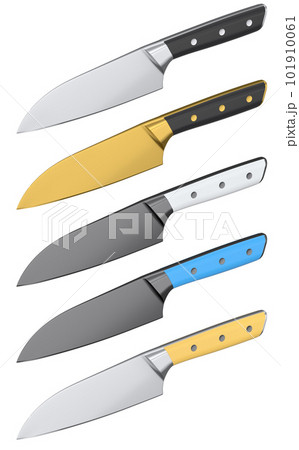 Chef's kitchen knife with a wooden handle isolated on white background. Chef's kitchen knife with a wooden handle isolated on white background. 101910061