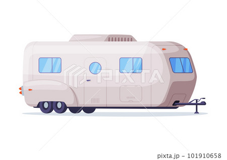 Mobile home for outdoor summer adventures. Side view of recreational vehicle for family travel vector illustration Mobile home for outdoor summer adventures. Side view of recreational vehicle for family travel vector illustration 101910658