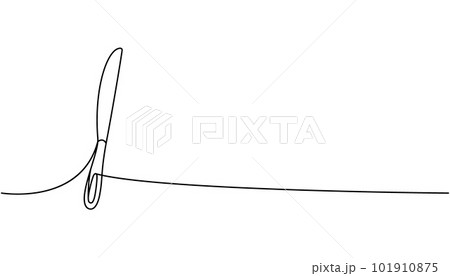 Kitchen knife one line continuous drawing. Kitchen tools continuous one line illustration. Vector minimalist linear illustration. Kitchen knife one line continuous drawing. Kitchen tools continuous one line illustration. Vector minimalist linear illustration. 101910875