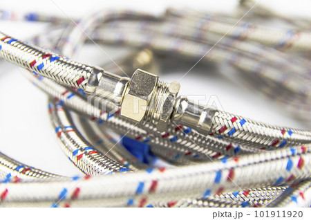 Nut for connecting a flexible metal hose for a sanitary faucet. Nut for connecting a flexible metal hose for a sanitary faucet. 101911920