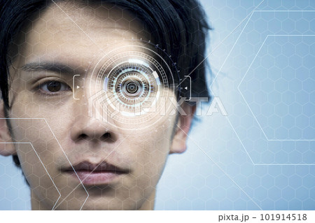男性瞳認証イメージ 男性瞳認証イメージ 101914518