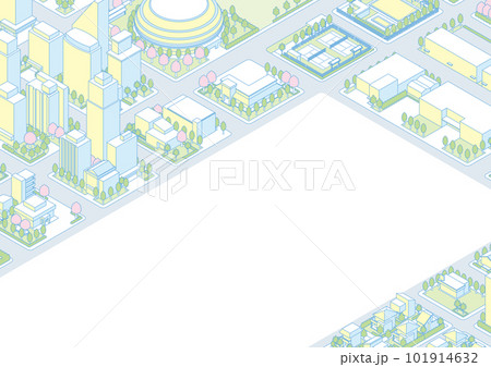 街並みの立体図. 都市の景観.  101914632