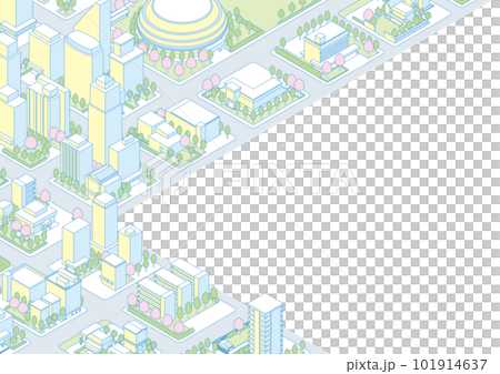 街並みの立体図. 都市の景観.  101914637