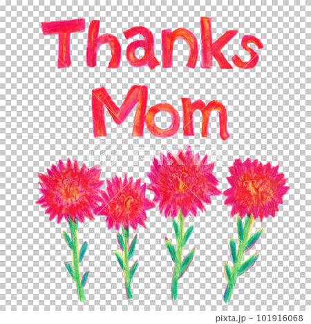 Thanks Mom 母の日クレヨンイラスト 101916068