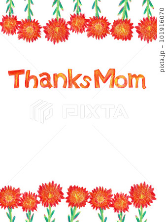 Thanks Mom 母の日クレヨンイラストフレーム 101916070