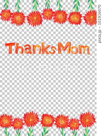 Thanks Mom 母の日クレヨンイラストフレーム 101916070