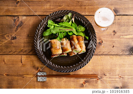 ズッキーニ・アスパラ・サツマイモの豚バラ肉巻き ズッキーニ・アスパラ・サツマイモの豚バラ肉巻き 101916385