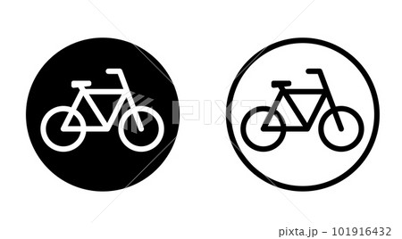 自転車のシンプルなアイコン　セット 101916432