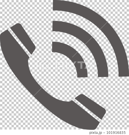 Wi-Fiの電波がとんでいる受話器のシンプルなアイコン 101916835