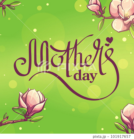 Bright vector illustration Greeting card Mothers day 101917657