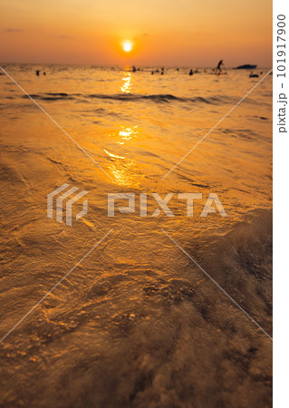 Sunset view, beach on summer tropical island Sunset view, beach on summer tropical island 101917900