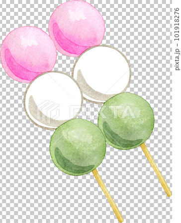 【賞櫻/兒童節】三色團子水彩插畫（2張） 101918276