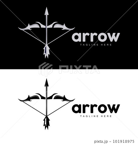 Arrow Logo, Bow Arrow Minimalist Simple Design, Archer Vector, Templet Illustration Symbol Icon 101918975