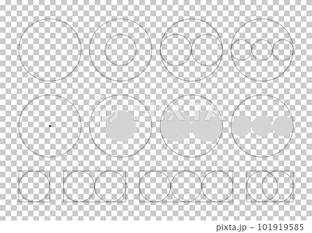 一組簡單的圓形組合形狀 一組簡單的圓形組合形狀 101919585