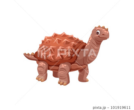 Cartoon carbonemis dinosaur character. Isolated vector extinct genus of giant turtles from the Podocnemididae family. Giant predator from the early Paleocene Cerrejon Formation of Colombia 101919611