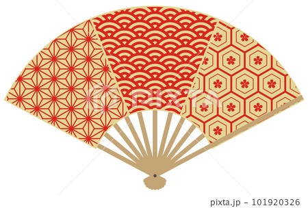扇子　伝統模様組み合わせ 101920326