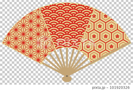扇子　伝統模様組み合わせ 101920326