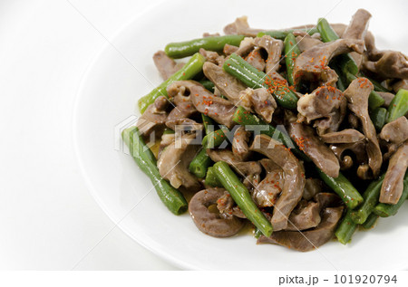 豚ハツとサヤインゲンの炒め物 豚ハツとサヤインゲンの炒め物 101920794