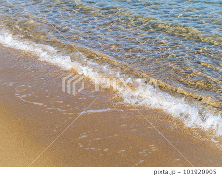 透明で美しい海の波打ち際。 101920905