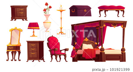Victorian bedroom interior with royal furniture 101921399