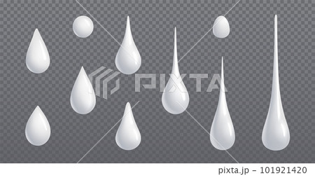 White cream droplet fall realistic 3d vector set White cream droplet fall realistic 3d vector set 101921420