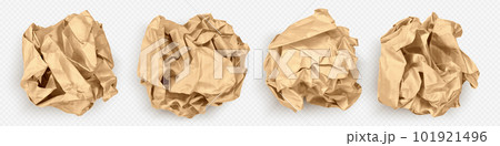 Realistic 3D set of crumpled paper balls 101921496
