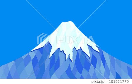ポリゴン調の夏の正面の富士山のイラスト ポリゴン調の夏の正面の富士山のイラスト 101921779