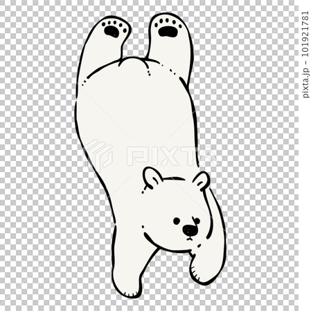 Illustration of a white bear diving into the sea 101921781