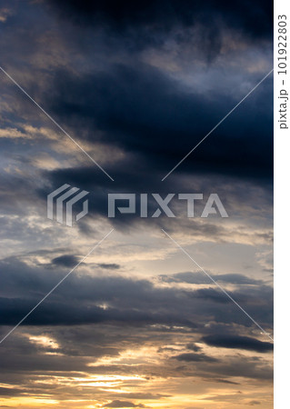 colorful dramatic sky with cloud at sunset. 101922803