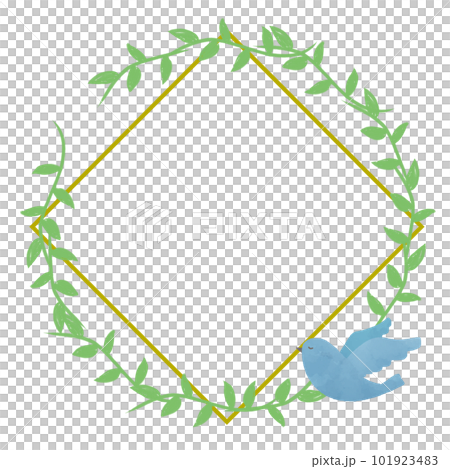 藍鳥和豪華葉框 101923483
