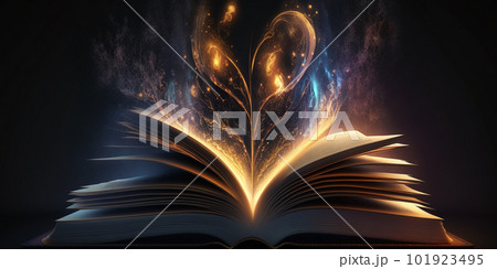 Magic book. Created with generative Ai technology. 101923495