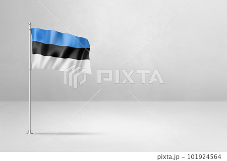 Estonian flag isolated on white concrete wall background Estonian flag isolated on white concrete wall background 101924564