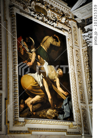 Caravaggio and Carracci paintings in Cerasi Chapel. Basilica of Santa Maria del Popolo Caravaggio and Carracci paintings in Cerasi Chapel. Basilica of Santa Maria del Popolo 101925359