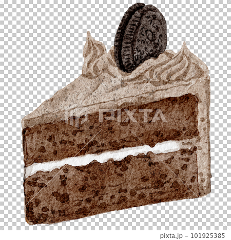 slice of Oreo cake watercolour slice of Oreo cake watercolour 101925385