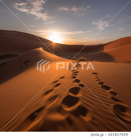 Sunset Over the Namib Desert 101927059