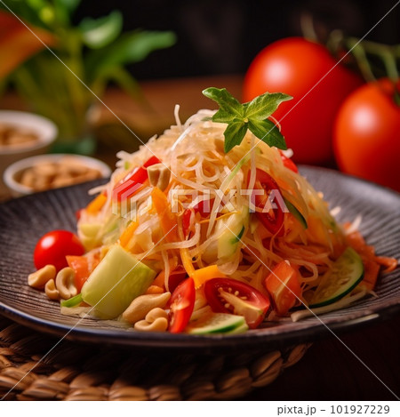 Zesty Thai Papaya Salad Spicy Refreshment Zesty Thai Papaya Salad Spicy Refreshment 101927229