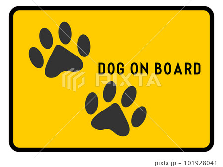 犬が乗っています 愛犬が車に同乗していることを示すステッカーのイラスト 犬が乗っています 愛犬が車に同乗していることを示すステッカーのイラスト 101928041