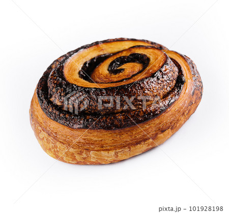 Sweet roll poppy seed buns isolated on white Sweet roll poppy seed buns isolated on white 101928198