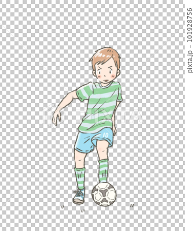 サッカーをする男の子のイラスト 101928756