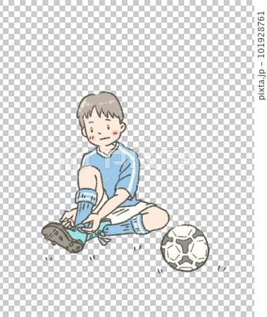 靴ひもを結ぶ男の子のイラスト 101928761