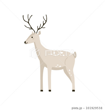 Cute cartoon beige deer in Scandinavian style. Cute cartoon beige deer in Scandinavian style. 101929538