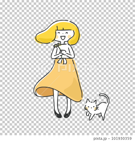 拿著一朵花微笑的女孩 101930359