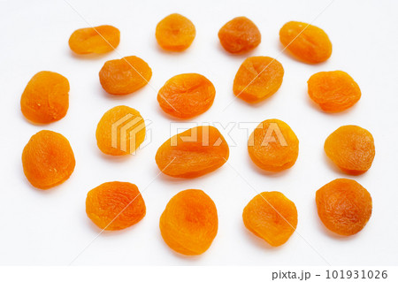 Dried apricots on white background. Dried apricots on white background. 101931026