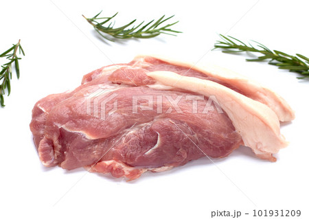 Pork meat on white background. 101931209